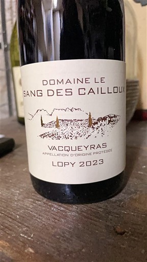 Thung lũng Rhône Vacqueyras Domaine Le Sang des Cailloux Lopy 2023