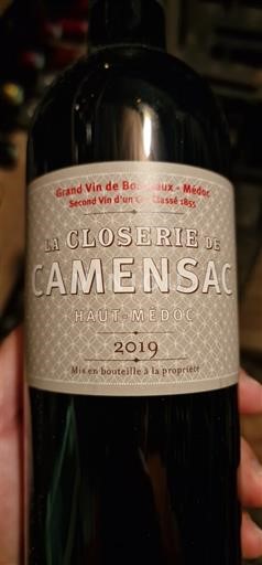 Bordeaux Haut-Médoc Château Camensac La Closerie de Camensac 2019
