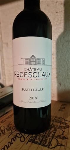 Bordeaux Pauillac Grand Cru Pedesclaux 2018