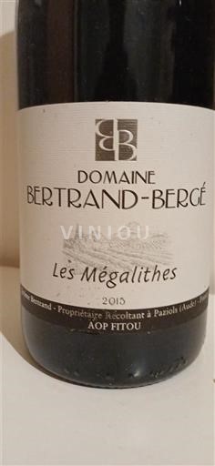 Languedoque Fitou Domaine Bertrand-Bergé Les Mégalithes 2015
