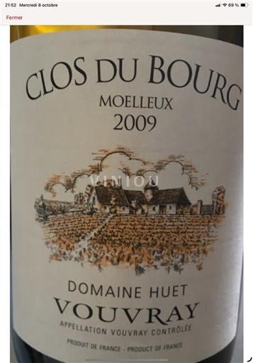 Vallée de la Loire Vouvray Domaine Huet Clos du Bourg 2009