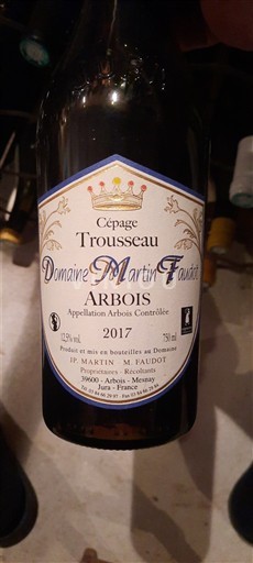 Jura Arbois Domaine Martin Faudot Trousseau 2017