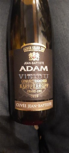 Alsácia Gewurztraminer Grand Cru Jean-Baptiste Adam Jean-Baptiste 2019
