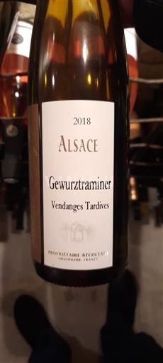 Alsace Gewurztraminer Vendanges Tardives Albert Ziegler Gewurstraminer 2018
