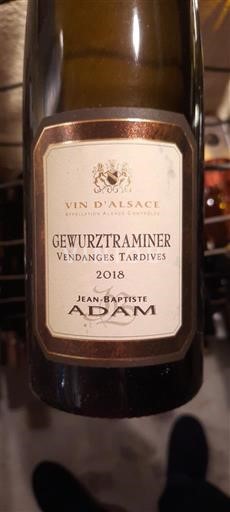 Alsácia Gewurztraminer Vendanges Tardives Jean-Baptiste Adam Gewurztraminer Vendanges Tardives 2018