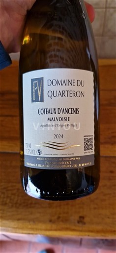 Thung lũng sông Loire Coteaux-d'ancenis Domaine Quarteron Malvoisie 2024