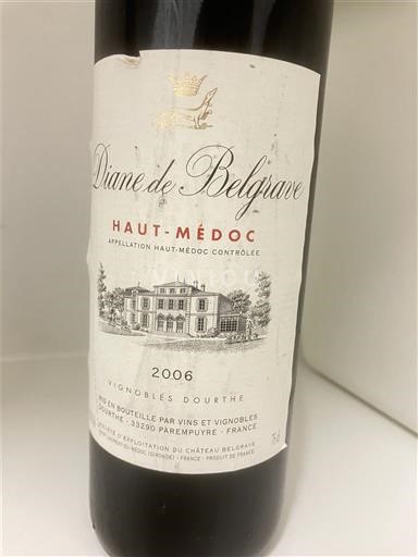 Bordéus Haut-Médoc Château Belgrave Diane de Belgrave 2006