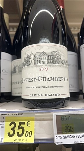 Bourgogne Gevrey-chambertin Carine Bajard 2023