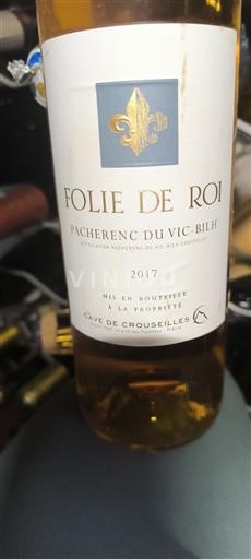 Sudoeste Pacherenc-du-vic-bilh Cave de Crouseilles Folie de Roi 2017