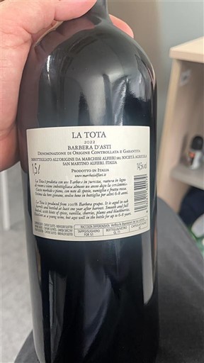 Piedmont Wines Barbera d'Asti Marchesi di Barolo La Tota 2022