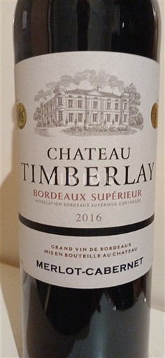 Burdeos Bordeaux superior Château Timberlay Merlot-Cabernet 2016