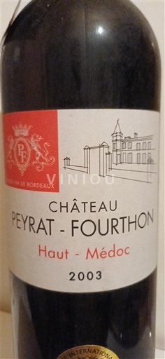 Bordeaux Haut-Médoc Château Peyrat-Fourthon 2003