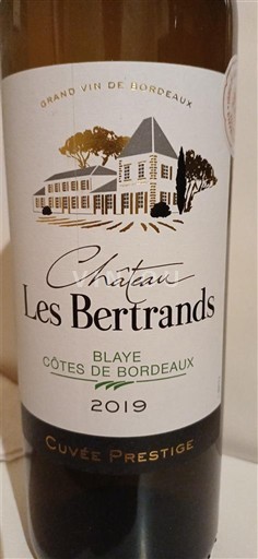Bordeaux Blaye-côtes-de-bordeaux Château Les Bertrands Prestige 2019