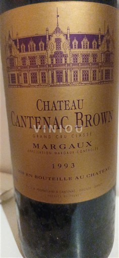 Bordeaux Margaux Grand Cru Château Cantenac Brown 1993