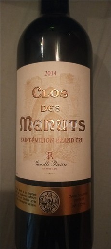 Bordeaux Saint-Émilion Grand Cru Grand Cru Clos des Menuts 2014