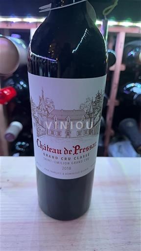 Bordeaux Saint-Émilion Grand Cru Grand Cru Classé Château Pressac 2018