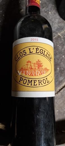 Bordeaux Pomerol Clos l'église 2015