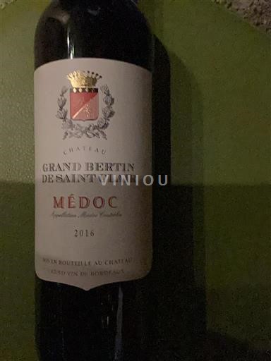Bordéus Médoc Château Grand Bertin de Saint Clair 2016