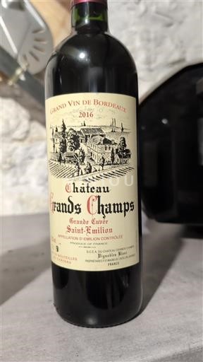 Bordeaux Saint-Émilion Château Grands Champs Grande 2016