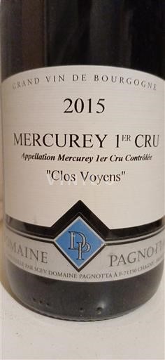 Burgundi Mercurey Premier Cru Domaine Pagnotta Clos Voyens 2015