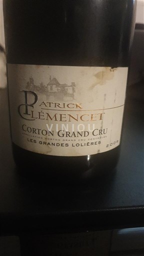 Burgundsko Corton Grand Cru Patrick Clémencet Les Grandes Lolières 2009
