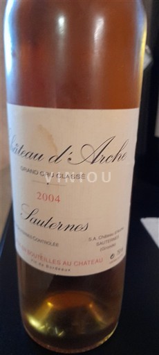 Bordeaux Sauternes Grand Cru Château Arche 2004
