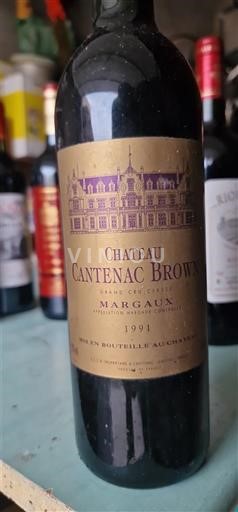 Bordeaux Margaux Grand Cru Château Cantenac Brown 1991