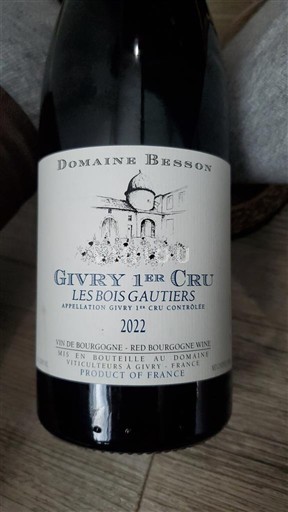 Bourgondië Givry Premier Cru Domaine Besson Les Bois Gautiers 2022