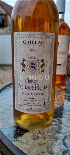 Sudoeste Gaillac Château Bouscaillous Réservée 2010