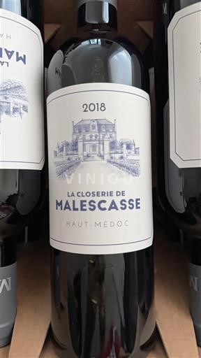 Bordeaux Haut-Médoc Malescasse La Closerie de Malescasse 2018