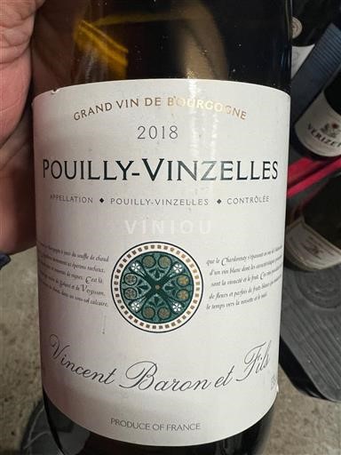 Wines Blanc sec Vincent Baron et Fils 2018 France Burgundy Pouilly-Vinzelles AOC