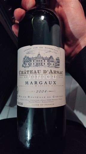 Bordeaux Margaux Château Arsac 2004