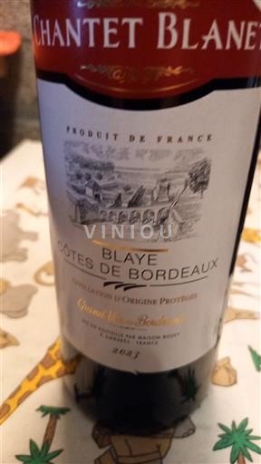 Bordeaux Blaye-Côtes-de-Bordeaux Chantet Blanet Grand Vin de Bordeaux 2023