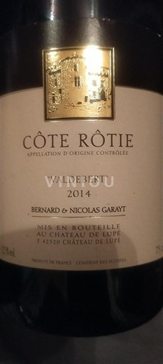 Rona dolina Côte-rôtie Château Lupe Valdebert 2014