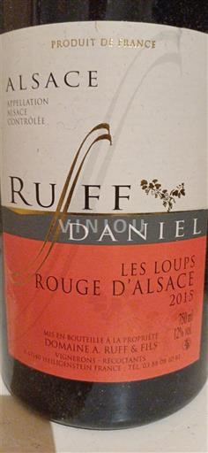 Alsace Domaine A. Ruff & Fils Les Loups Rouge d'Alsace 2015