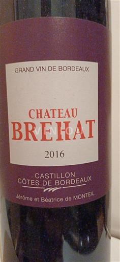 Bordeaux Castillon-Côtes-de-Bordeaux Château Bréhat 2016