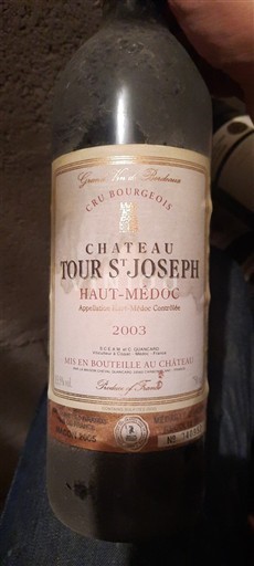Bordeaux Haut-Médoc Cru Bourgeois Château Tour Saint Joseph 2003