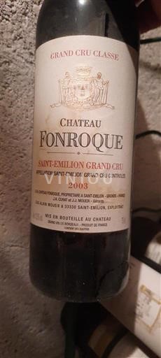 Bordeaux Saint-Émilion Grand Cru Grand Cru Classé Château Fonroque 2003
