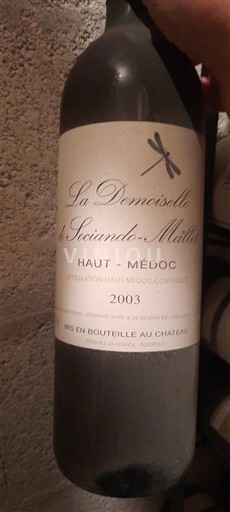 Bordeaux Haut-Médoc Sociando-Mallet La Demoiselle de Sociando-Mallet 2003