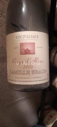 Alsace Camille Braun Rouge d'Alsace 2003