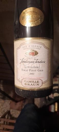 Alsace Pinot xám Vendanges Tardives Camille Braun Lippelsberg Tokay Pinot Gris 2003