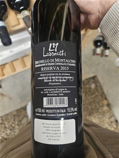 Tuscan Wines Brunello di Montalcino Lazzaretti Riserva 2015