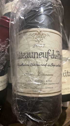 Valea Ronului Châteauneuf-du-Pape Henri bonneau 2007