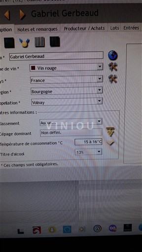 Burgundy Volnay Gabriel Gerbeault 2011