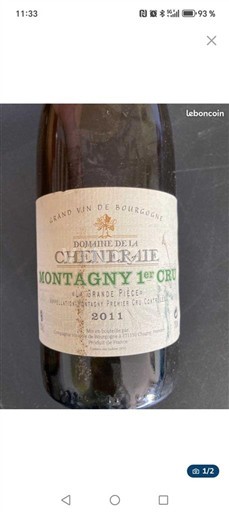 Bourgondië Niet gespecificeerd Premier Cru Domaine La Cheneraie La Grande Pièce 2011