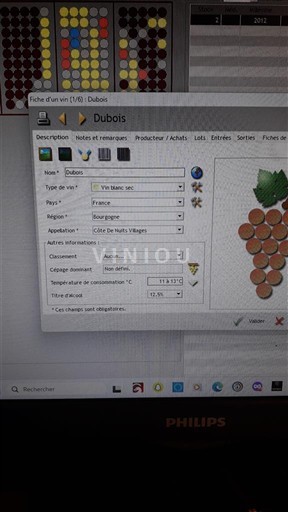 Bourgogne Côte de nuits villages Dubois 2012