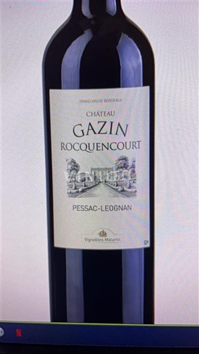 Bordeaux Pessac-Léognan Château Gazin Rocquencourt 2021