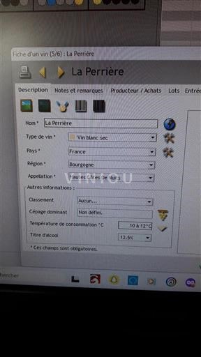 Bourgogne Hautes Côtes de nuits La Perrière Non Millésimé