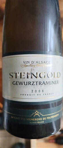 Alsace Không được chỉ định La Cave des Vignerons de Pfaffenheim Steingold 2006