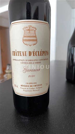 Vaud Côtes de l'Orbe DOP Château Éclépens Garanoir 2020